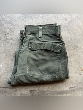 Vintage Y2K VF Imagewear Double Knee Jeans Olive Duck Canvas Carpenter Pants